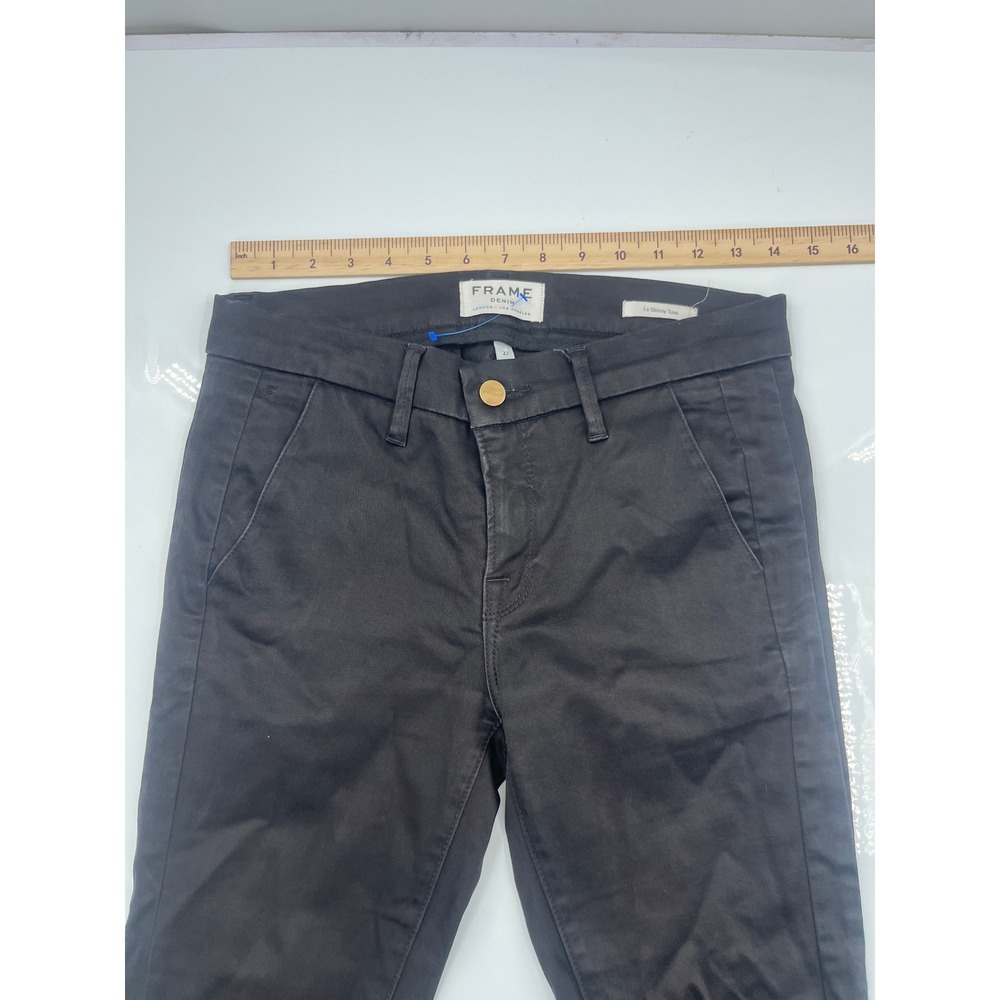 Frame Denim Le Skinny Luxe Black Pants Size 27 Skinny Fit Mid Rise‎ Stretch